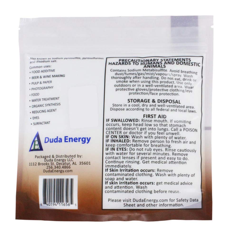 Duda Energy Sodium Metabisulfite cristaux granulaires blancs