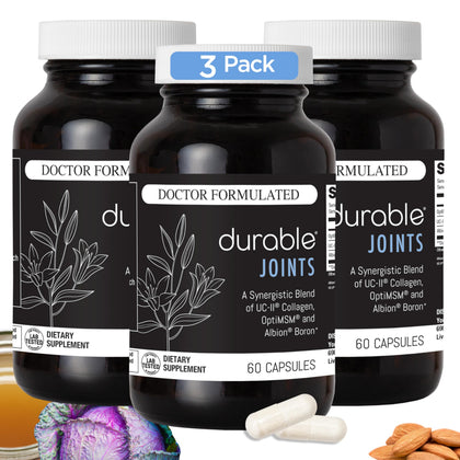 Durable Complément Alimentaire Articulaire UC-II Collagène 180 Capsules vue de face