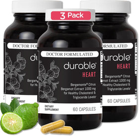 Durable Complément Alimentaire Coeur 1000 mg Bergamote et Feuille d'Olive, vue avant