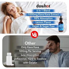 duwhot Extrait de Kava Kava 1000mg arrière du flacon