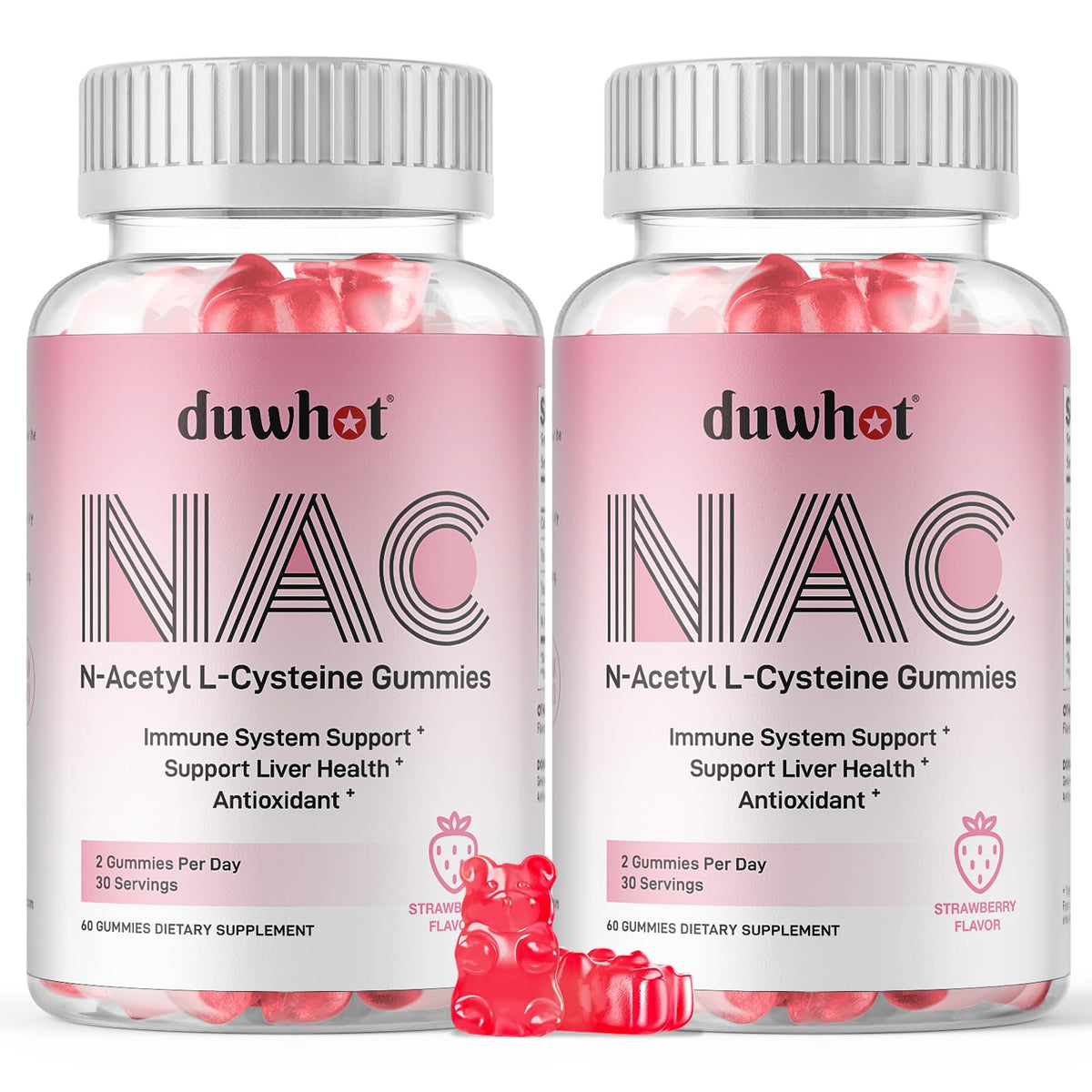 duwhot Gommes NAC 600mg vue de face avec emballage
