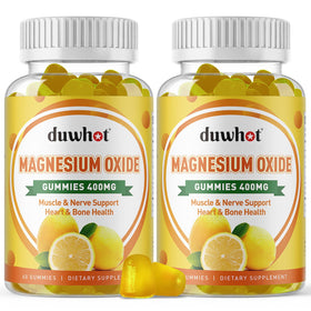 duwhot Gummies de Magnésium 400mg, packaging avant avec saveur citron
