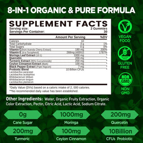 duwhot gummies Moringa bio 1000mg vue de près des gummies
