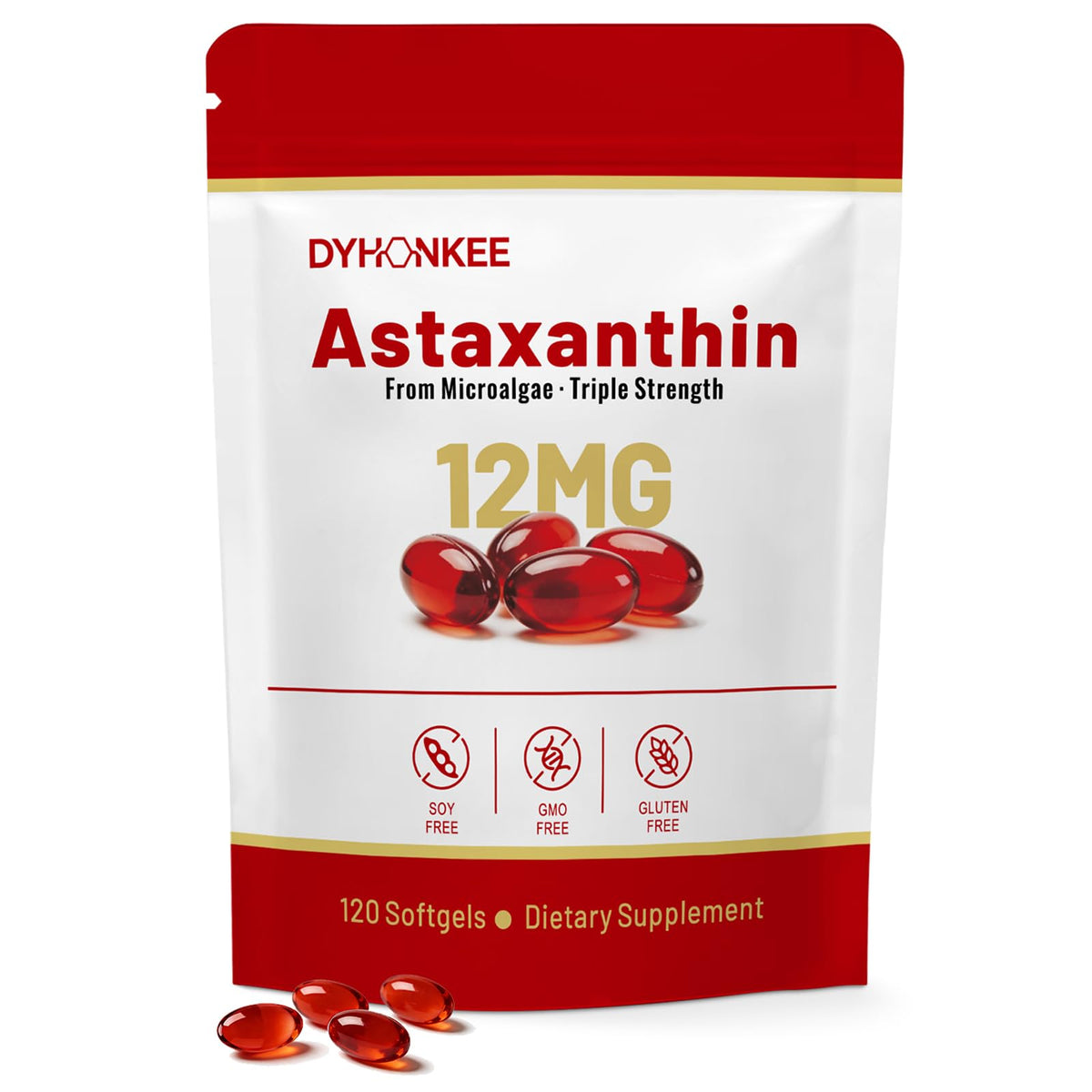 DYHONKEE Astaxanthin 12mg gélules douces 120 unités