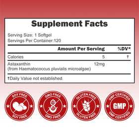 DYHONKEE Astaxanthin 12mg sur fond blanc