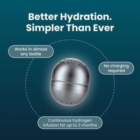 DYLN H2Bubblr dans un verre d'eau, montrant son utilisation