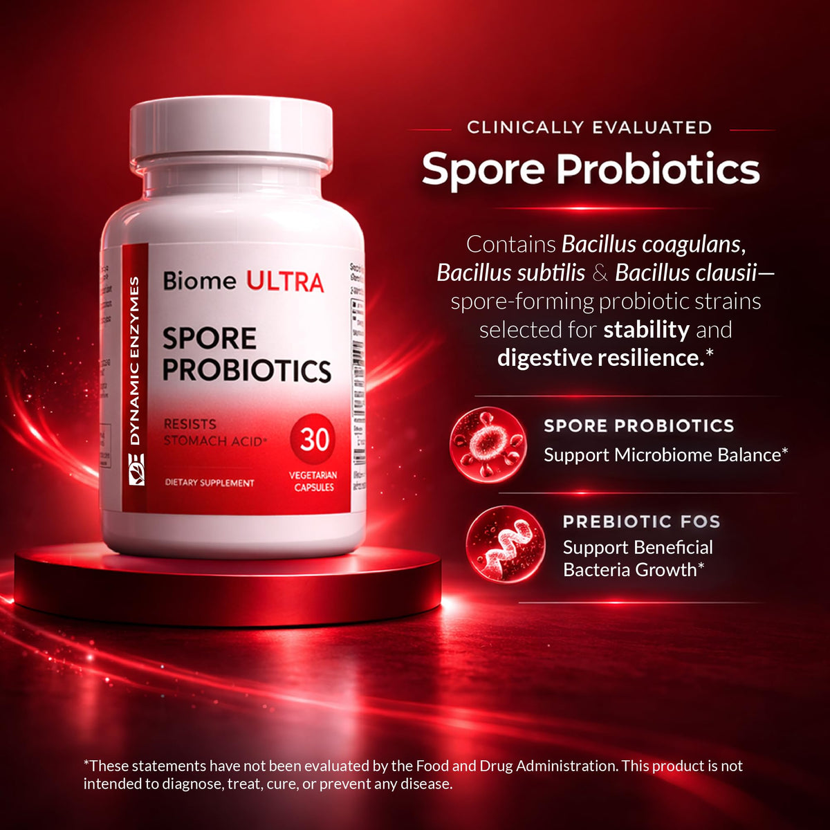 Dynamic Enzymes Biome Ultra Probiotique vue latérale des capsules
