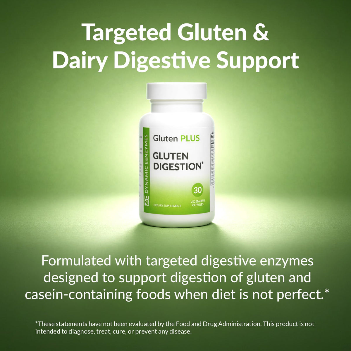 Dynamic Enzymes Gluten Plus capsules végétales, vue arrière