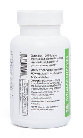 Dynamic Enzymes Gluten Plus, étiquette des ingrédients