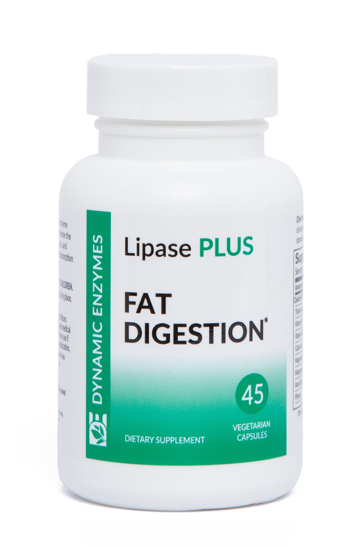 Dynamic Enzymes Lipase Plus 45 capsules végétariennes en boîte