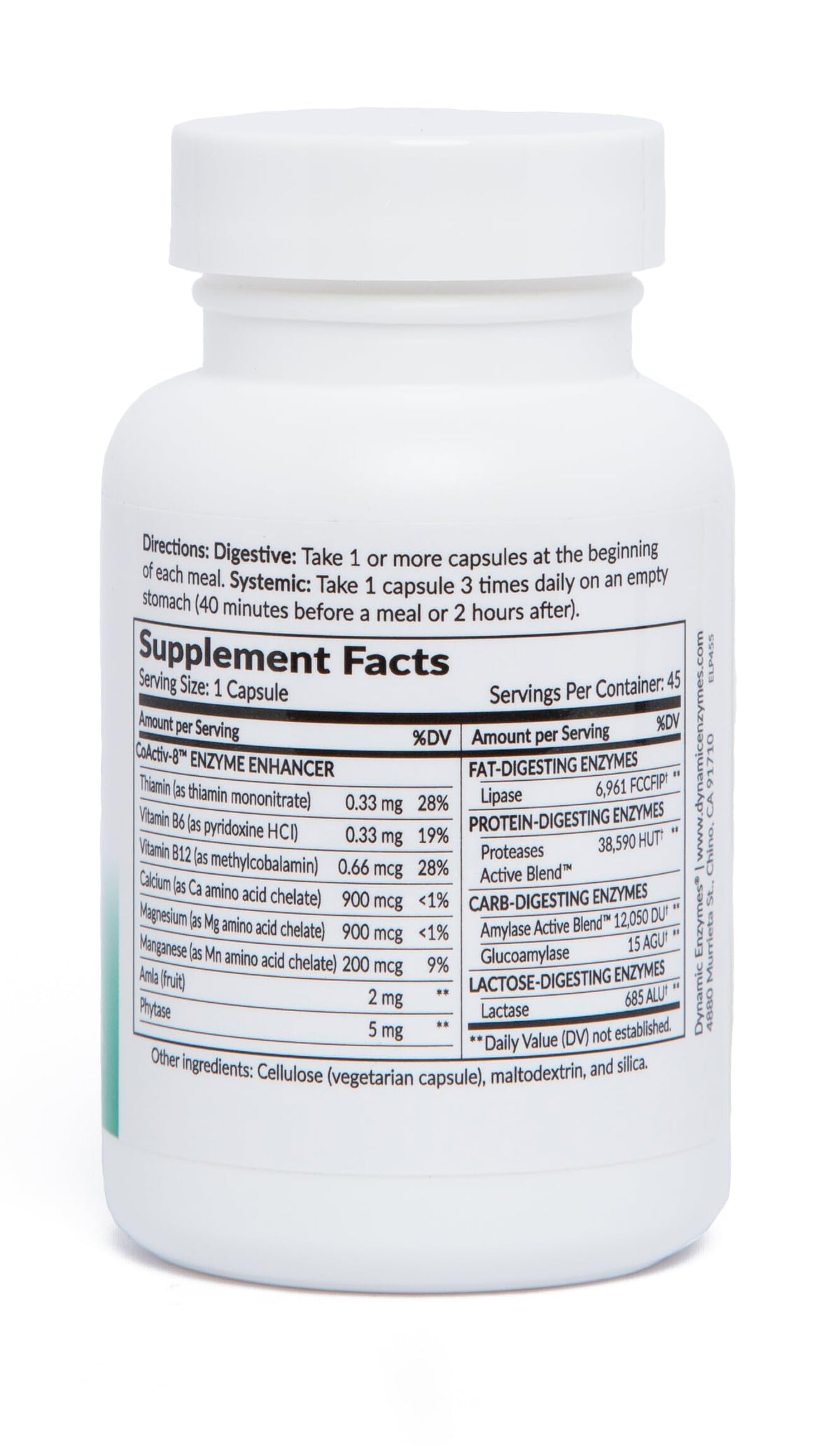Dynamic Enzymes Lipase Plus capsules ouvertes sur une table