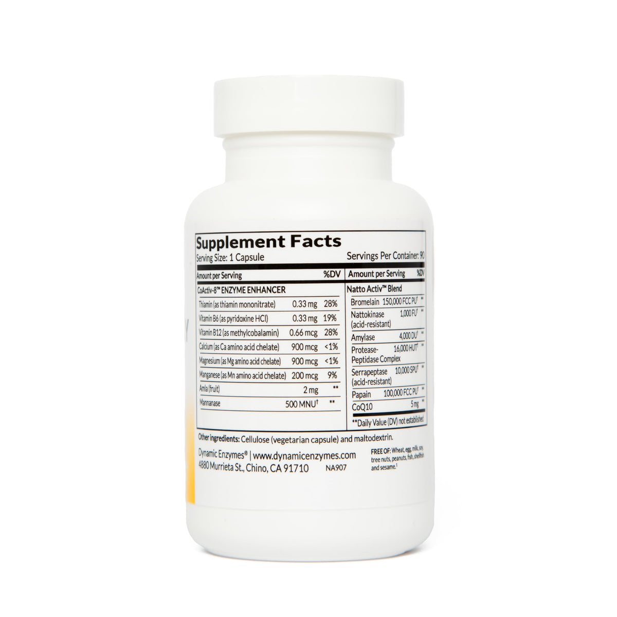 Dynamic Enzymes Natto ACTIV capsules en gros plan