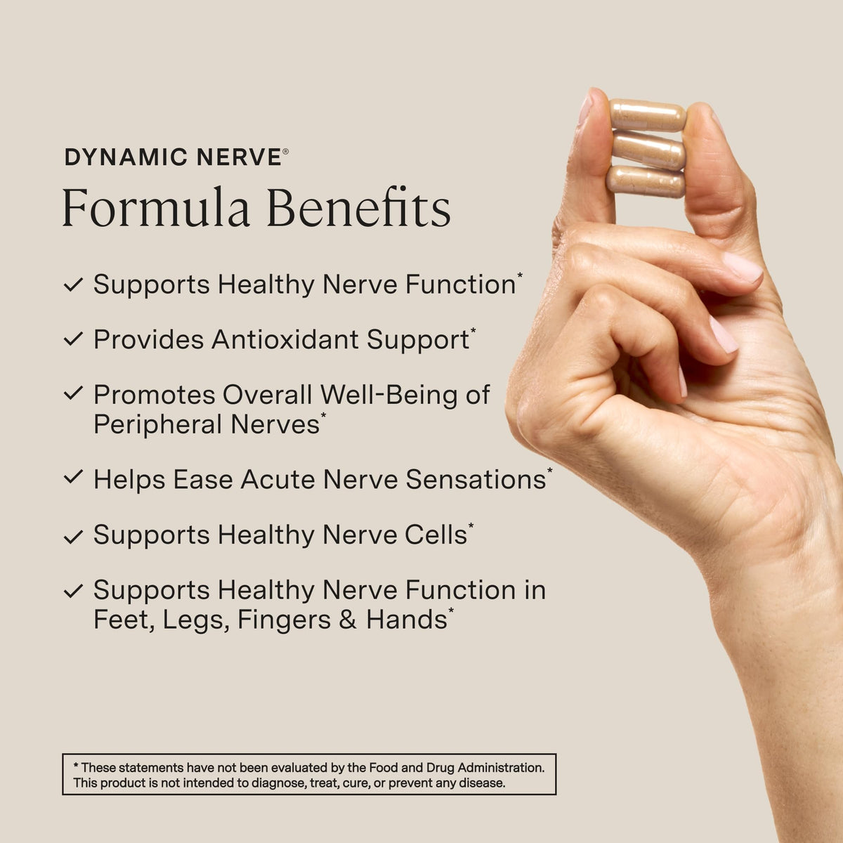 Dynamic Nerve® Stonehenge Health, capsules sur une surface en bois