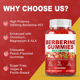 Dytiva Bloom Gummies Berberine 2000mg sur une table, ambiance naturelle