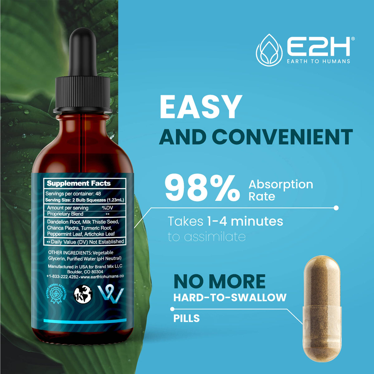 E2H Chardon-Marie 60ml en situation sur une table