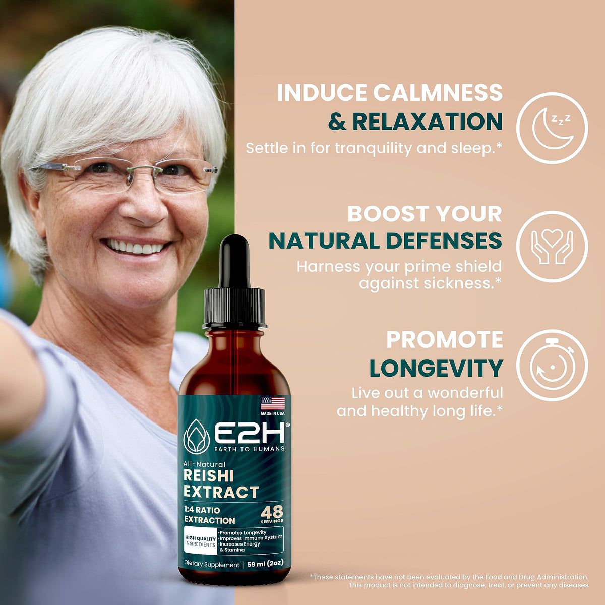 E2H Complément Alimentaire Champignon Reishi 60 ml arrière