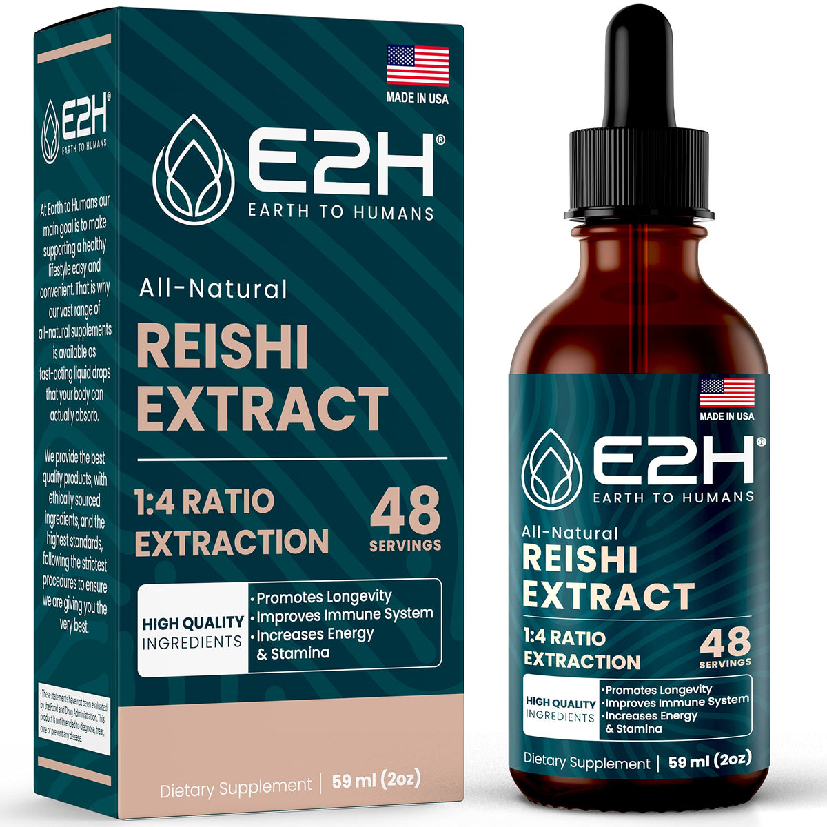 E2H Complément Alimentaire Champignon Reishi 60 ml avant