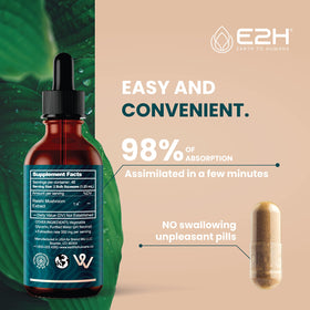 E2H Complément Alimentaire Champignon Reishi 60 ml avec goutte