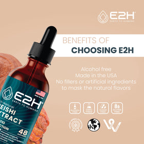 E2H Complément Alimentaire Champignon Reishi 60 ml avec verre