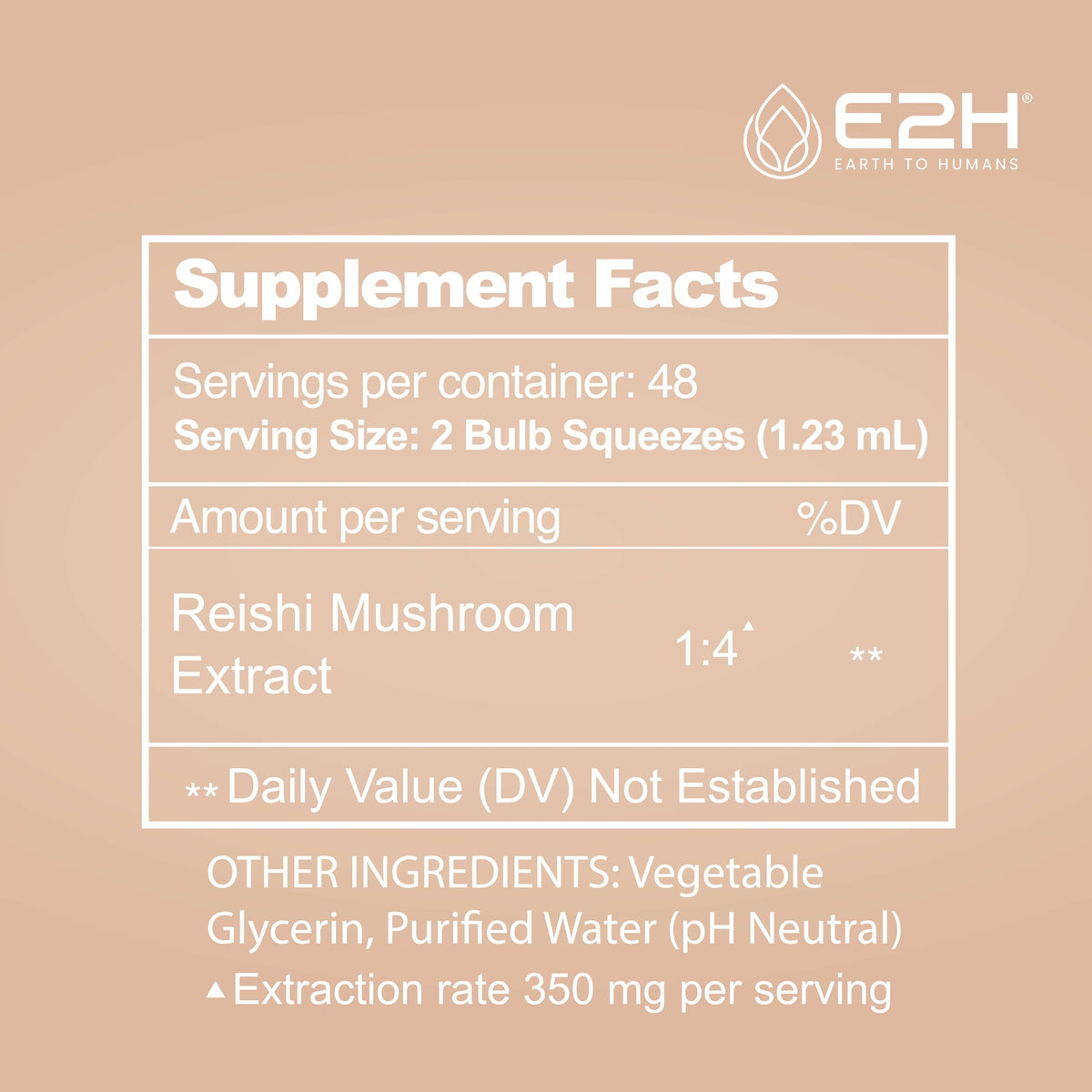 E2H Complément Alimentaire Champignon Reishi 60 ml étiquette
