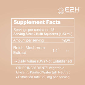 E2H Complément Alimentaire Champignon Reishi 60 ml étiquette
