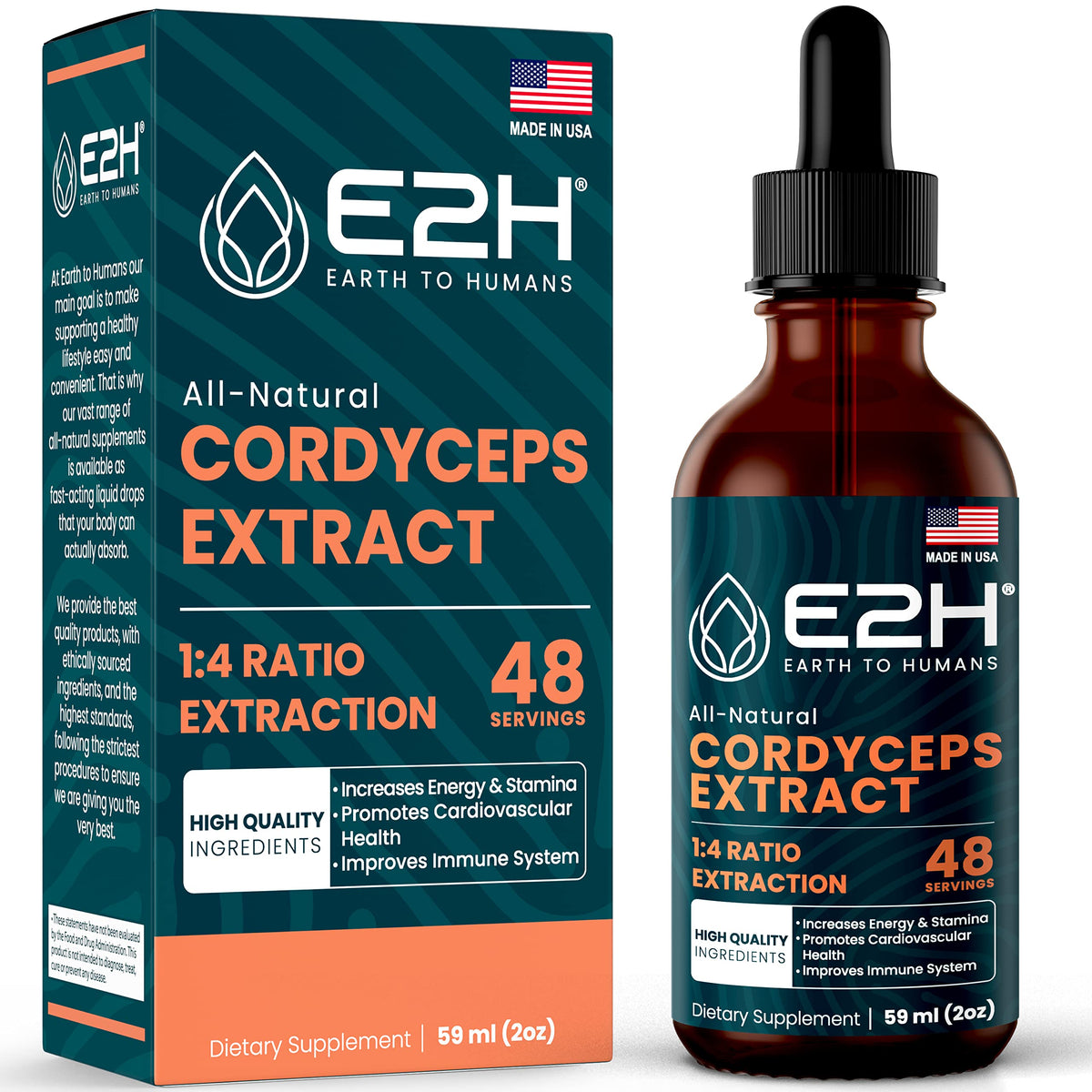 E2H Cordyceps Complément Alimentaire 60 ml - vue avant