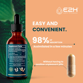 E2H Lions Mane complément alimentaire, vue de côté