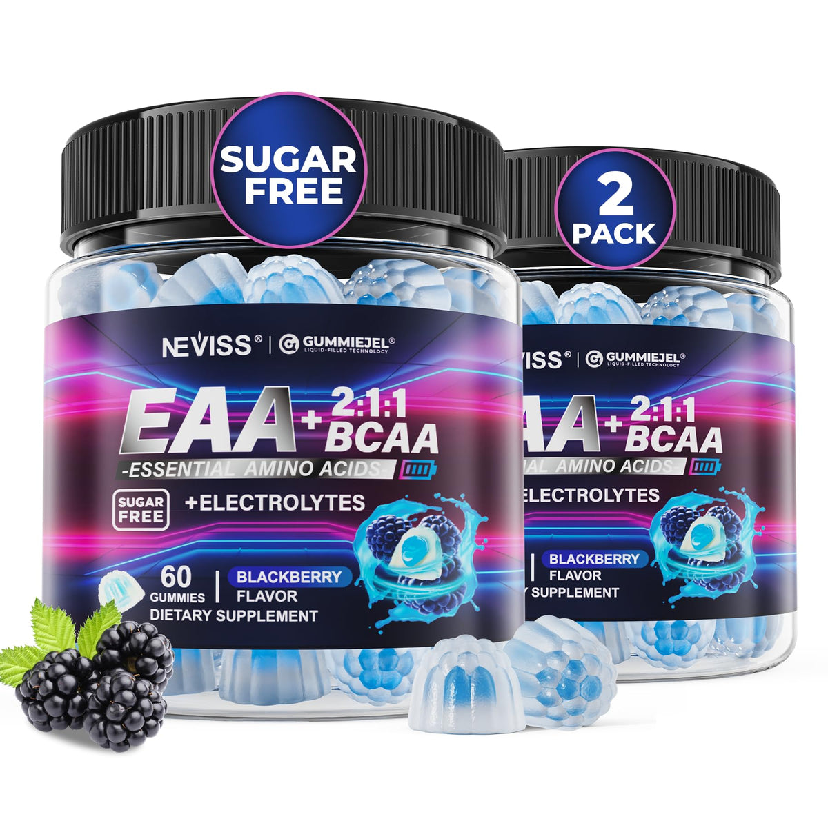 EAA Gummies NEVISS 120ct vue avant avec emballage