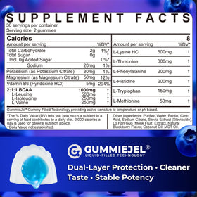 EAA Gummies NEVISS 120ct vue de côté montrant la texture