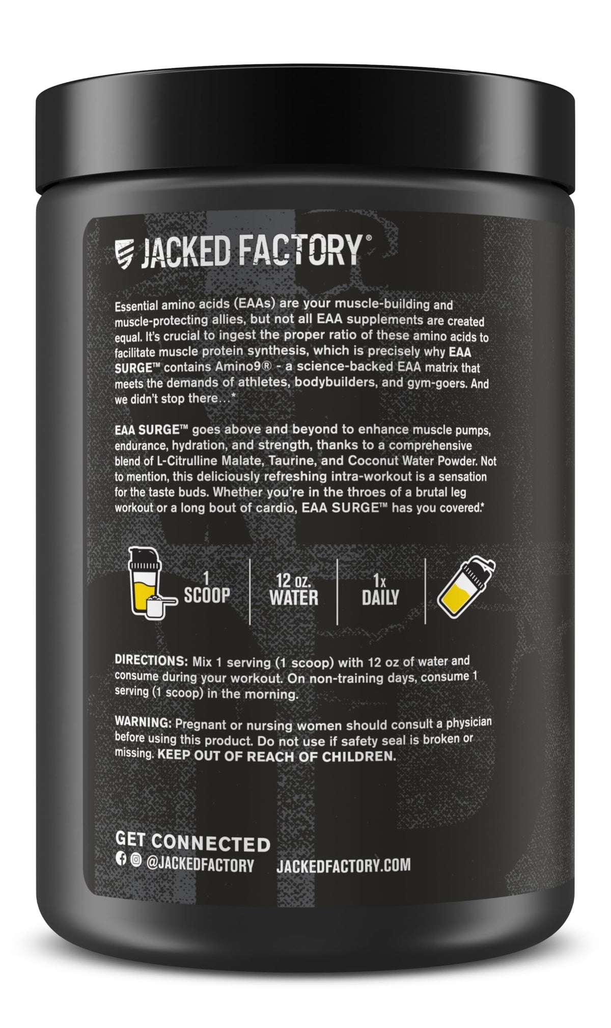EAA Surge Jacked Factory vue de côté avec dimensions du produit