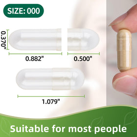 EaccoViigr Capsules Vides Taille 000, intérieur lisse pour un remplissage facile