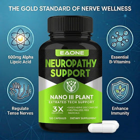 EAONE Nerve Savior 600mg Acide Alpha-Lipoïque flacon ouvert avec capsules