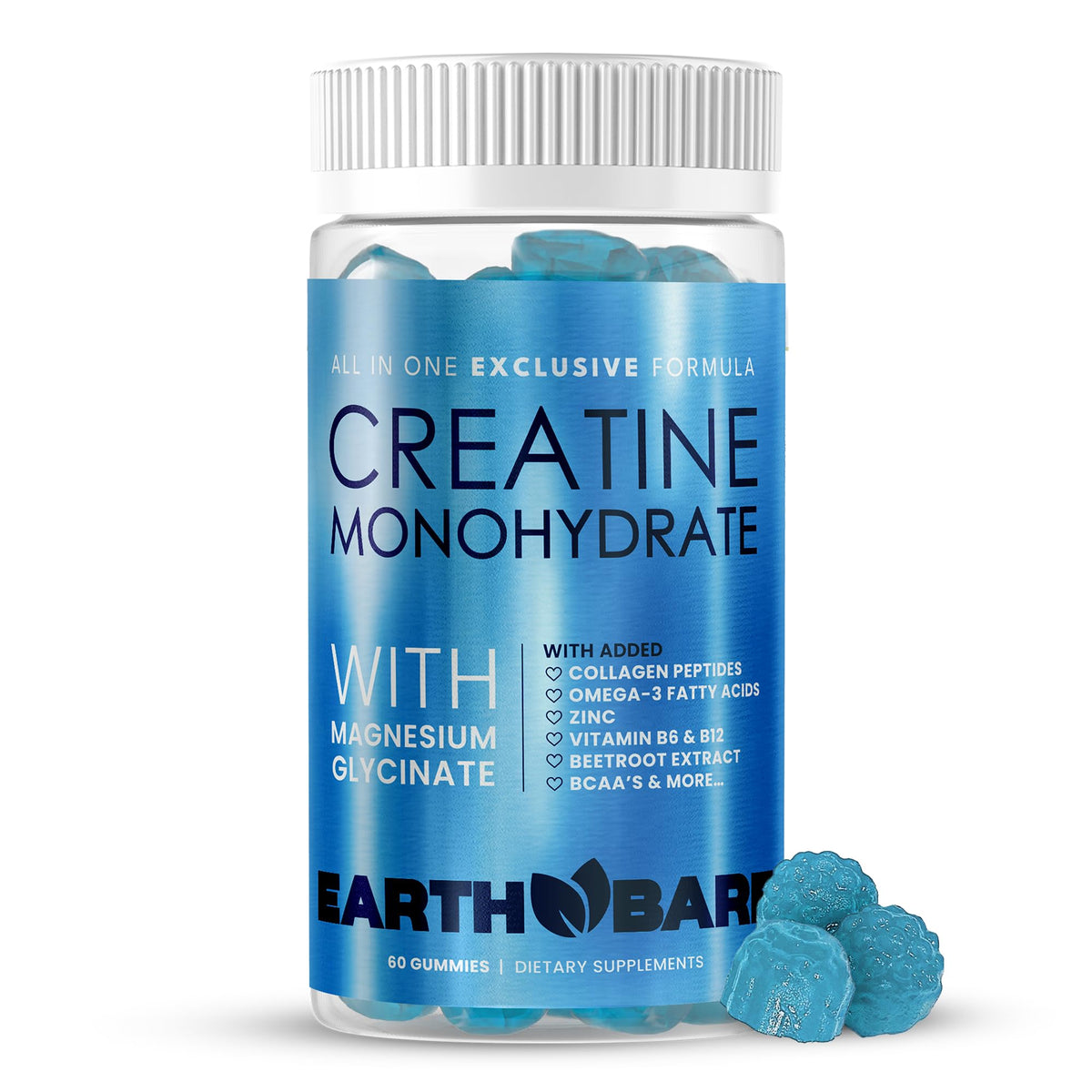 Earth Bare Gummies Creatine Monohydrate et Magnésium Glycinate, vue de face