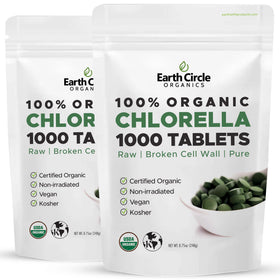 Earth Circle Organics Chlorella Bio 1000 Tablettes, vue de face