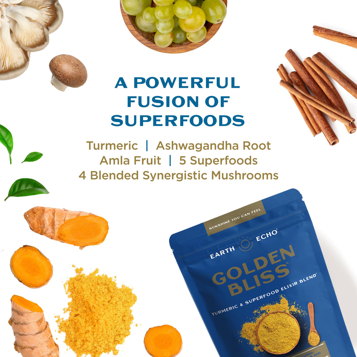 Earth Echo Golden Bliss lait d'or bio au curcuma et gingembre - préparation dans un verre