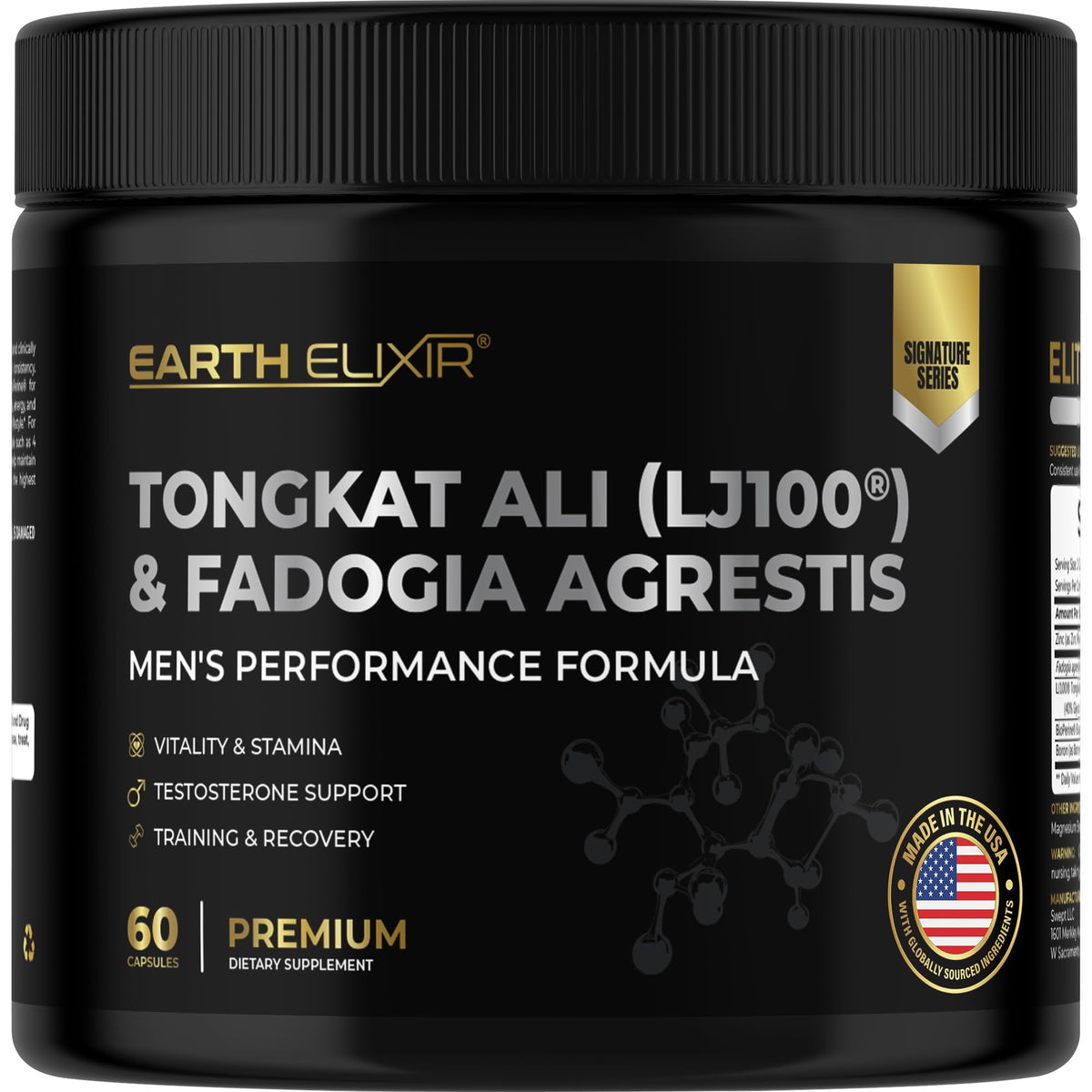 Earth Elixir Complément Alimentaire Tongkat Ali Fadogia Agrestis 300mg vue de face