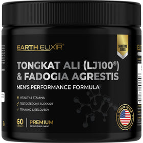 Earth Elixir Complément Alimentaire Tongkat Ali Fadogia Agrestis 300mg vue de face