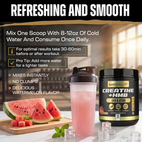 Earth Elixir Créatine HMB 649g en utilisation pendant l'entraînement