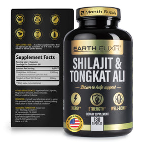 Earth Elixir Shilajit et Tongkat Ali capsules vue de dos