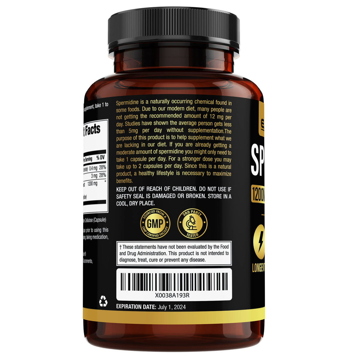 Earth Elixir Spermidine 1200mg capsules avec ingrédients