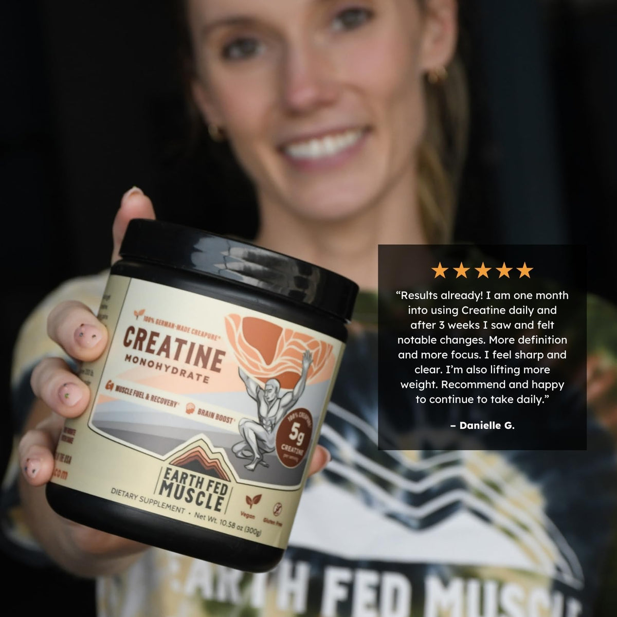 Earth Fed Muscle Créatine Monohydrate 300g packaging