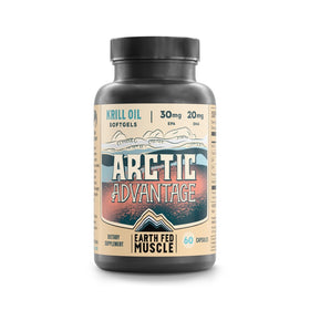 Earth Fed Muscle Huile de Krill Arctic Advantage 500mg capsules front view