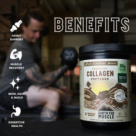 Earth Fed Muscle Poudre de Collagène Chocolat 522g en cuisine