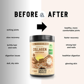 Earth Fed Muscle Poudre de Collagène Chocolat 522g vue de côté
