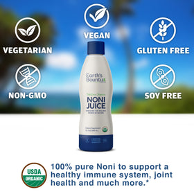 Earth's Bounty Jus de Noni Bio Tahitien avec fruits de noni