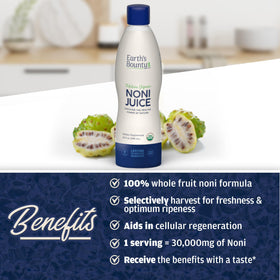 Earth's Bounty Jus de Noni Bio Tahitien en action dans un smoothie