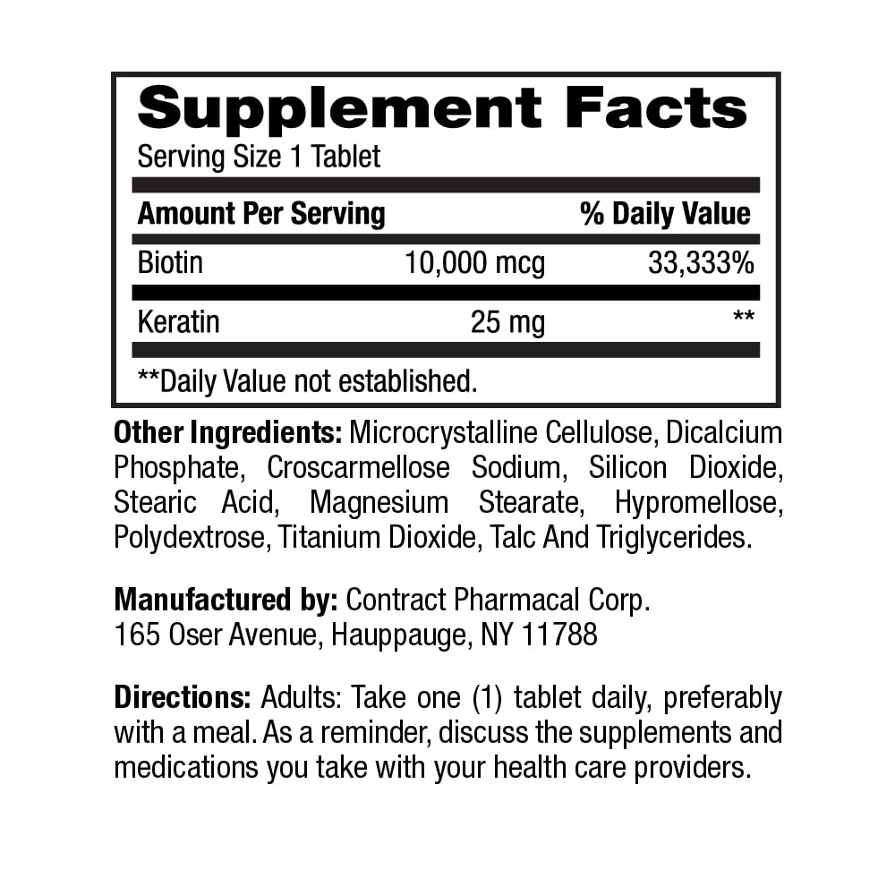 Earth's Splendor Biotine 10000 mcg comprimés avec packaging
