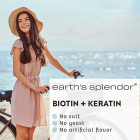 Earth's Splendor Biotine 10000 mcg ingrédients sur l'étiquette