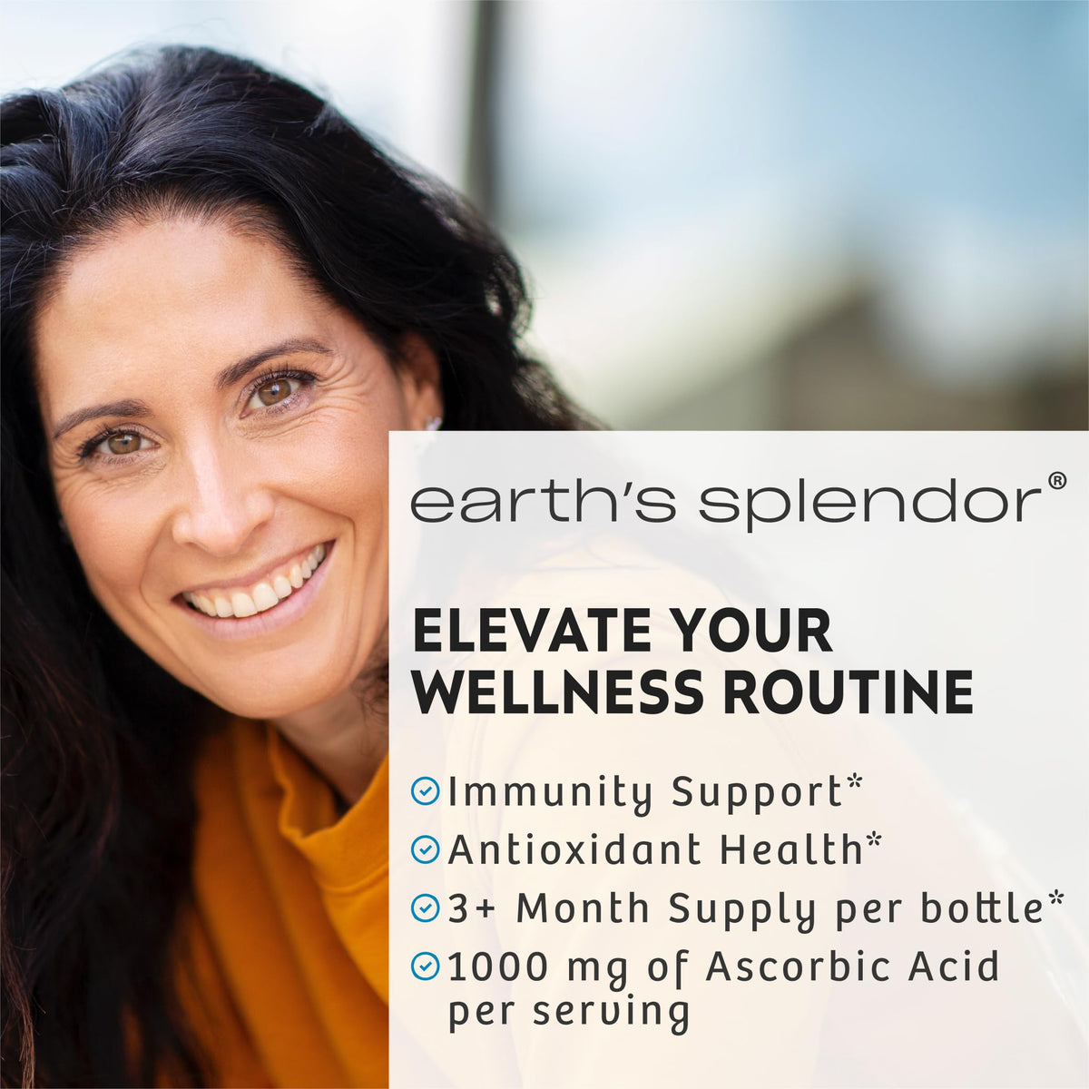 Earth's Splendor Complément Alimentaire Vitamine C 1000 mg arrière du pack