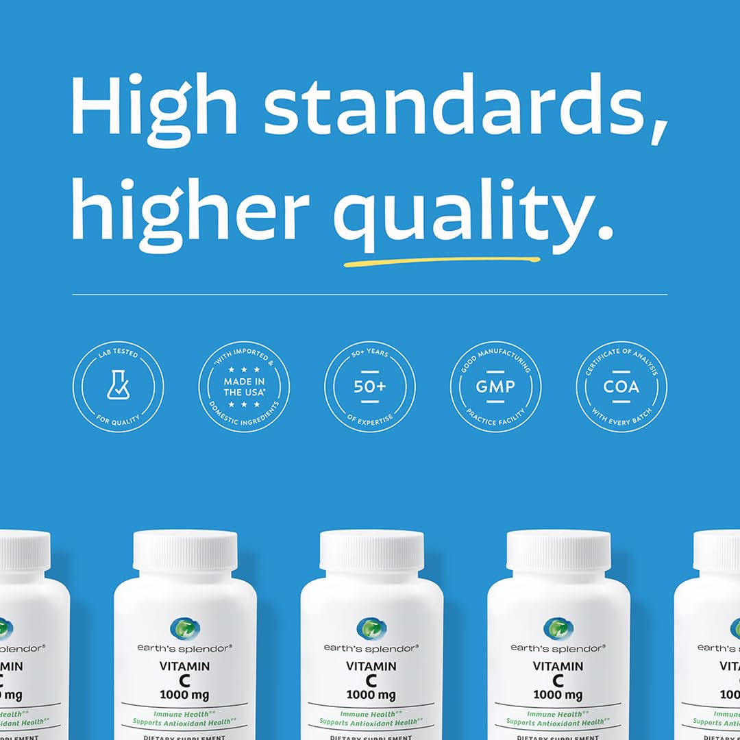 Earth's Splendor Complément Alimentaire Vitamine C 1000 mg flacon ouvert